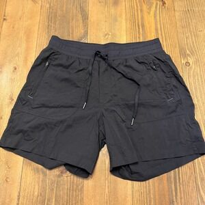 LL Bean Vista Camp Shorts Women Medium Zip Pockets Ripstop UPF50 Black 6" Inseam